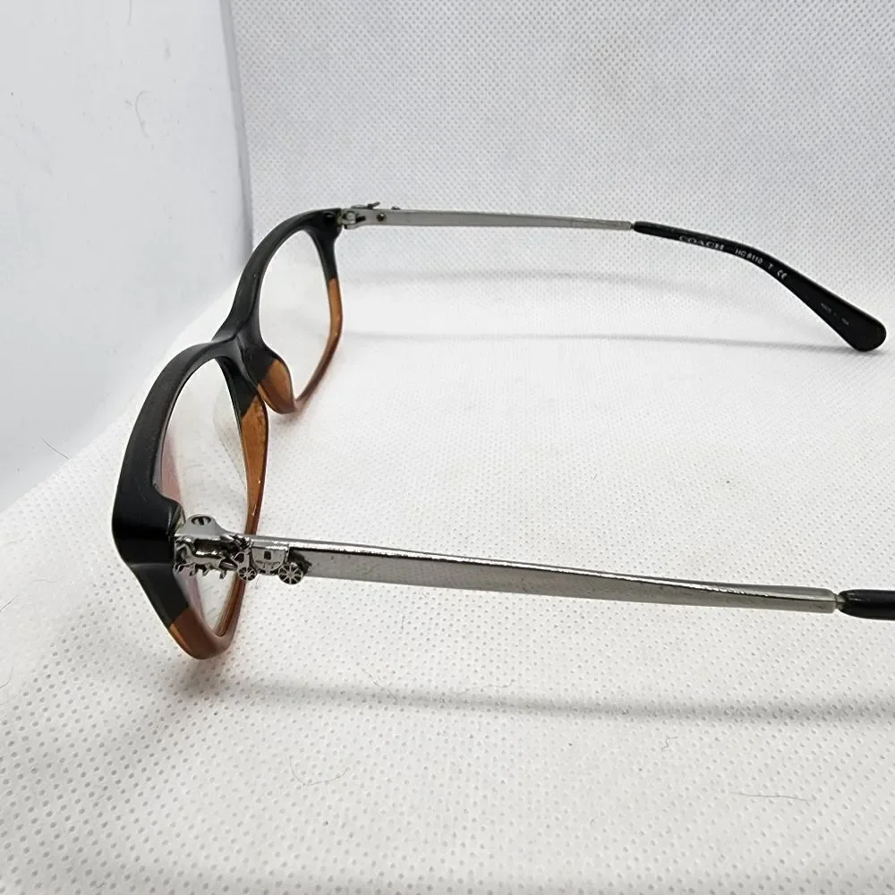 Coach Black Amber Glitter Gradient Prescription Glasses Frames